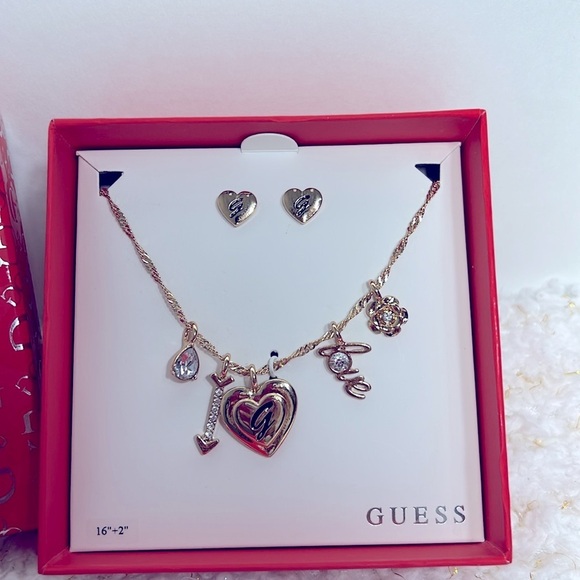 Guess Los Angeles Necklace set heart 16”+2” - Picture 3 of 7